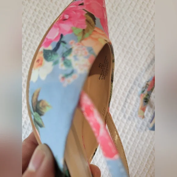 Nine West Floral Slingback Heels - Pink and Blue - Picture 9 of 9